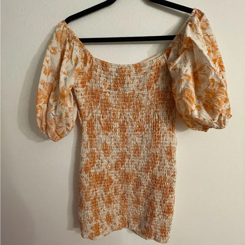 Luna B. Orange & White Mini Dress. Size Med. Worn Once. - Picture 2 of 3